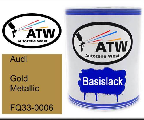 Audi, Gold Metallic, FQ33-0006: 1L Lackdose, von ATW Autoteile West.